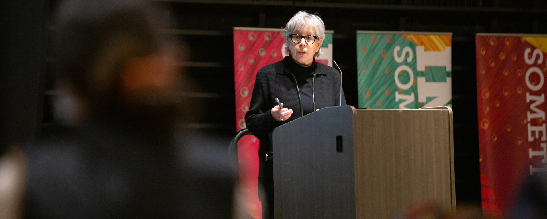 Interim Provost Penny Werthner speaks at the student tuition town hall Dec. 7, 2022