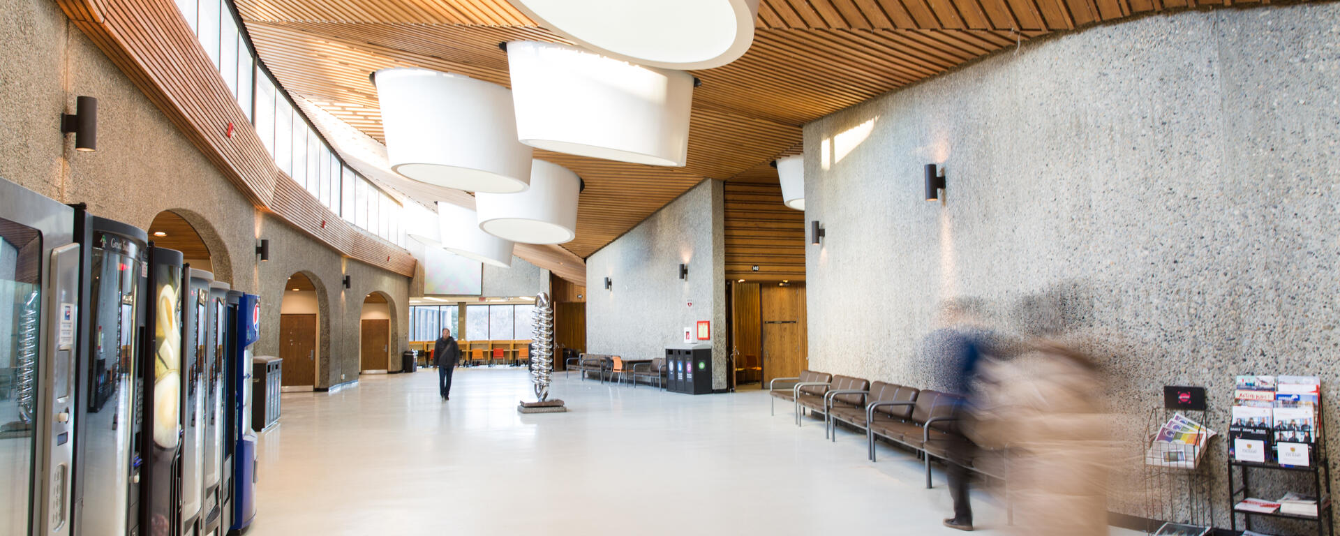 Students blurred while walking through sciences