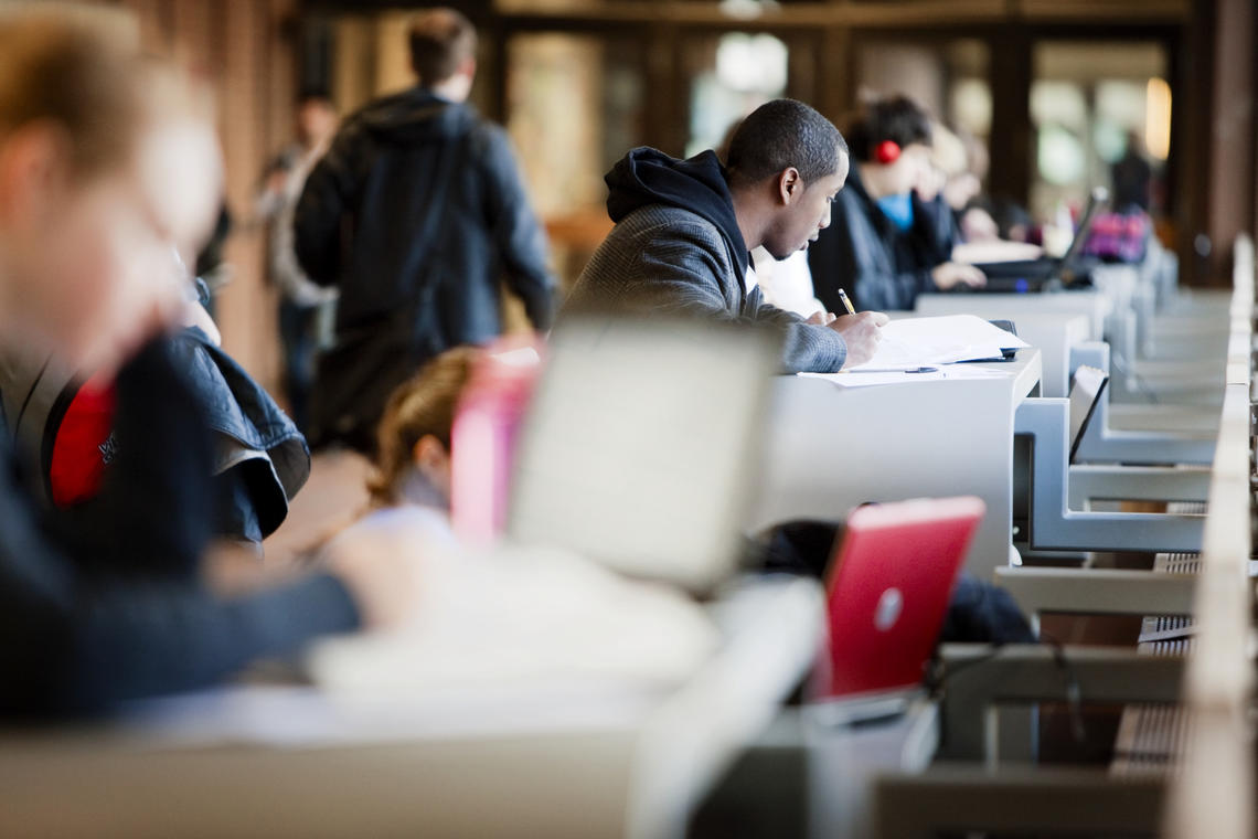 Students sitting at computers