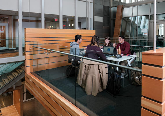 Students working in the Taylor Institute 