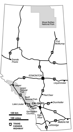 Map of Alberta