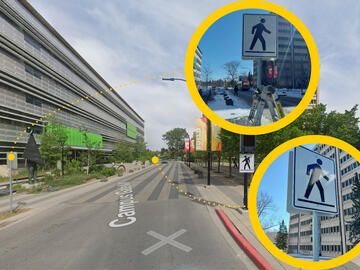 New signage on Campus Drive NW by EEEL