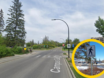 New signage on Campus Drive NW