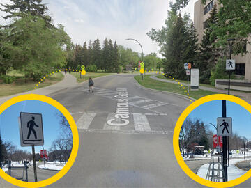 New signage on Campus Drive NW