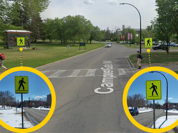 New signage on Campus Drive NW