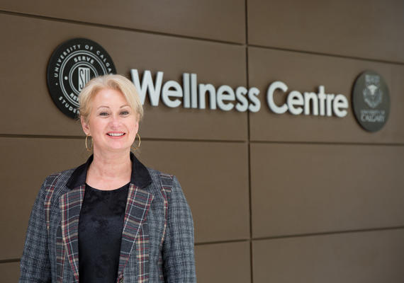 Linda Hastie, the manager of nursing at the Students Union Wellness Centre and supervisor of the Student Medical Response team, standing outside of the Wellness Centre.
