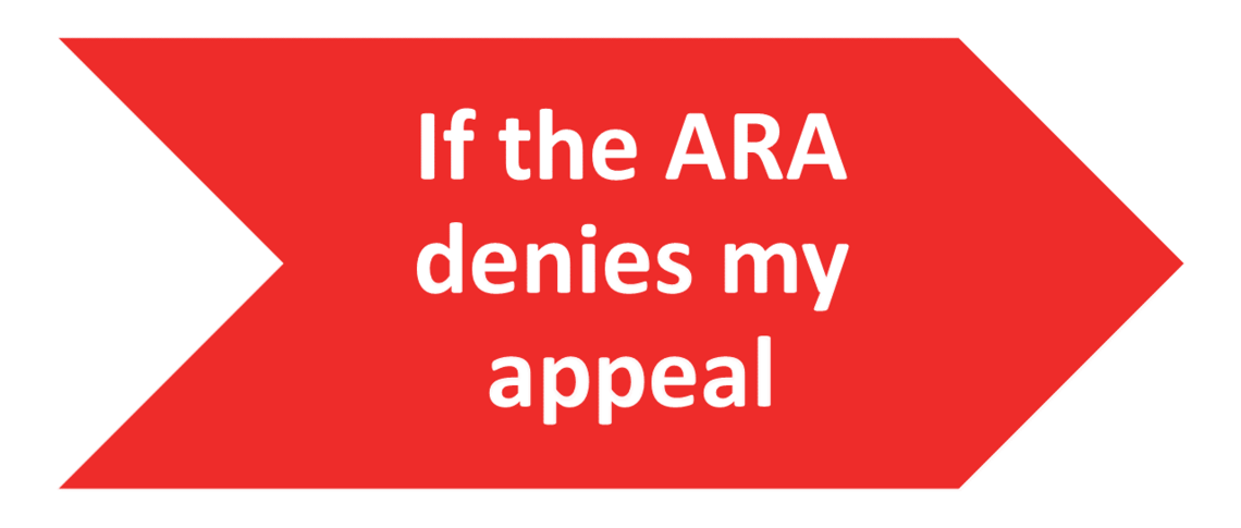 If the ARA denies my appeal button
