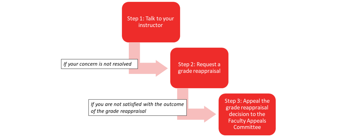 3 step flowchart indicating appeal proccess
