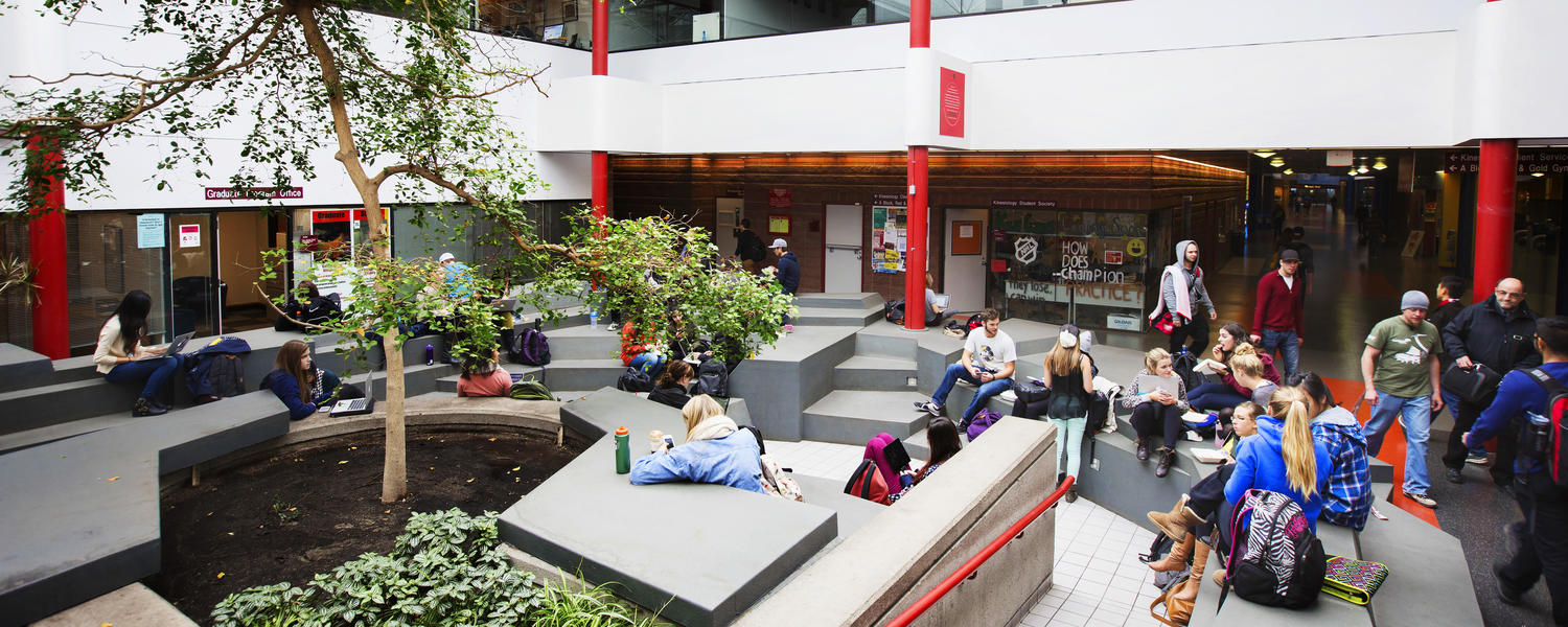 Students in the Kinesiology atrium