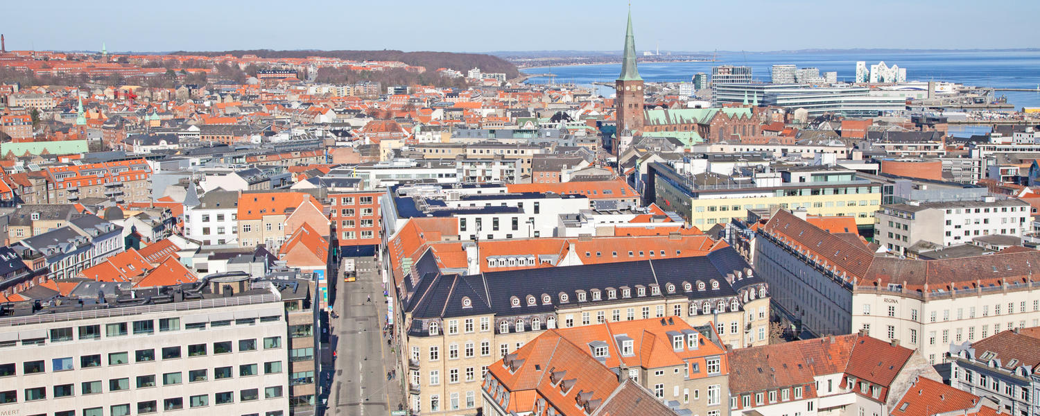 Image of Aarhus city from aerial perspective