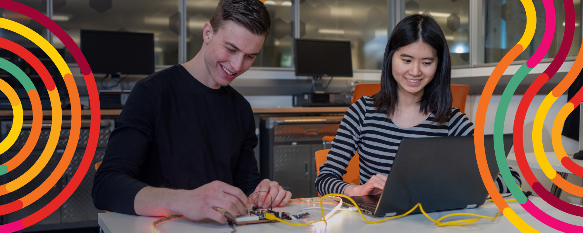 Students working in the Maker Lab at TFDL