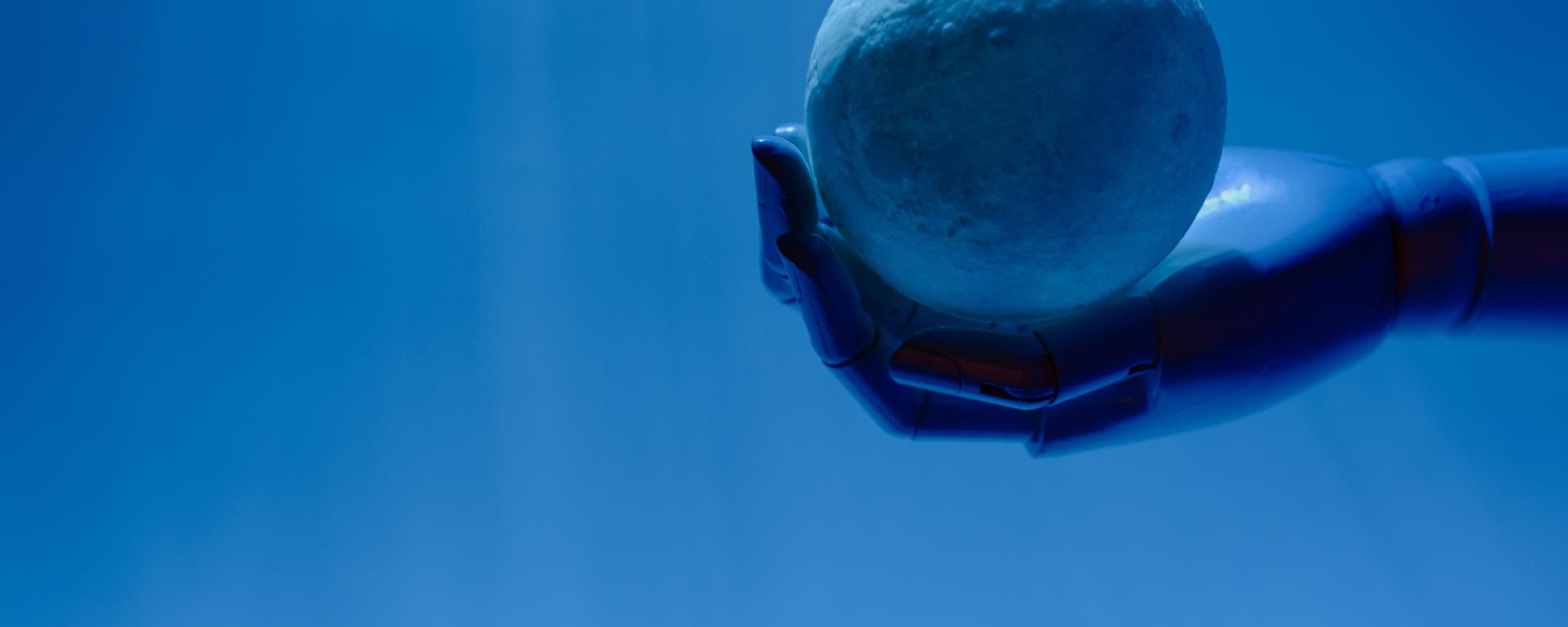 Moon and robot background