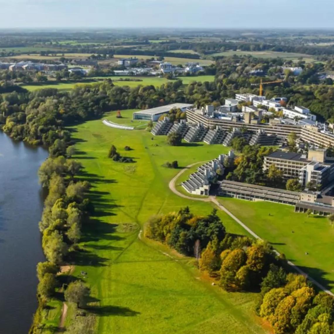 Aerial view of the University of East Anglia Campus