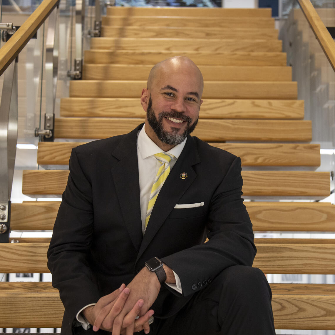 Chancellor Jon Cornish smiling at the camera