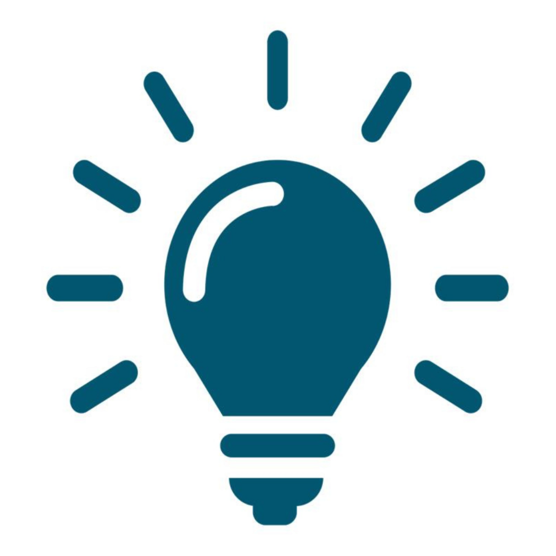 Lightbulb icon for creativity.