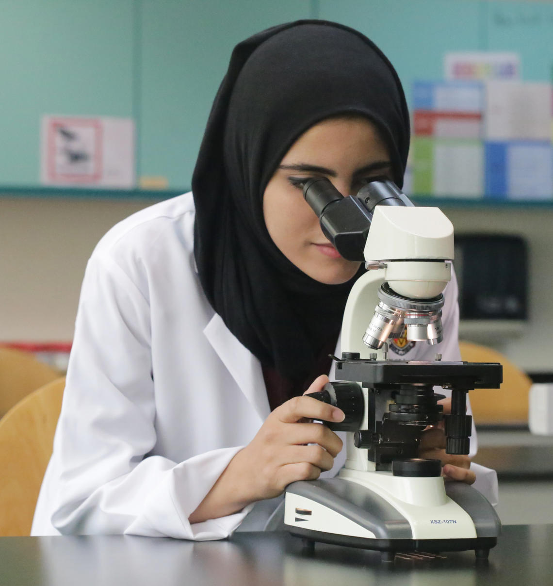 Nursing student at the Qatar Campus