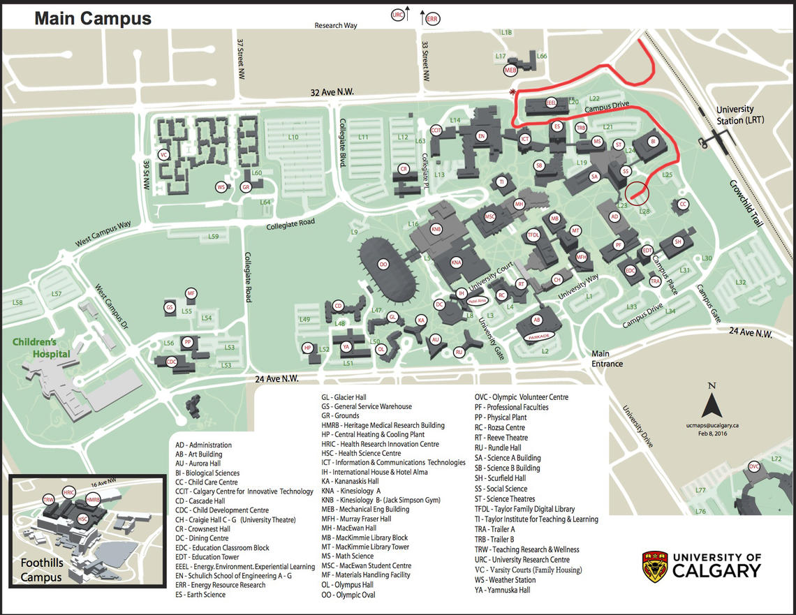 U of C Map Map From North
