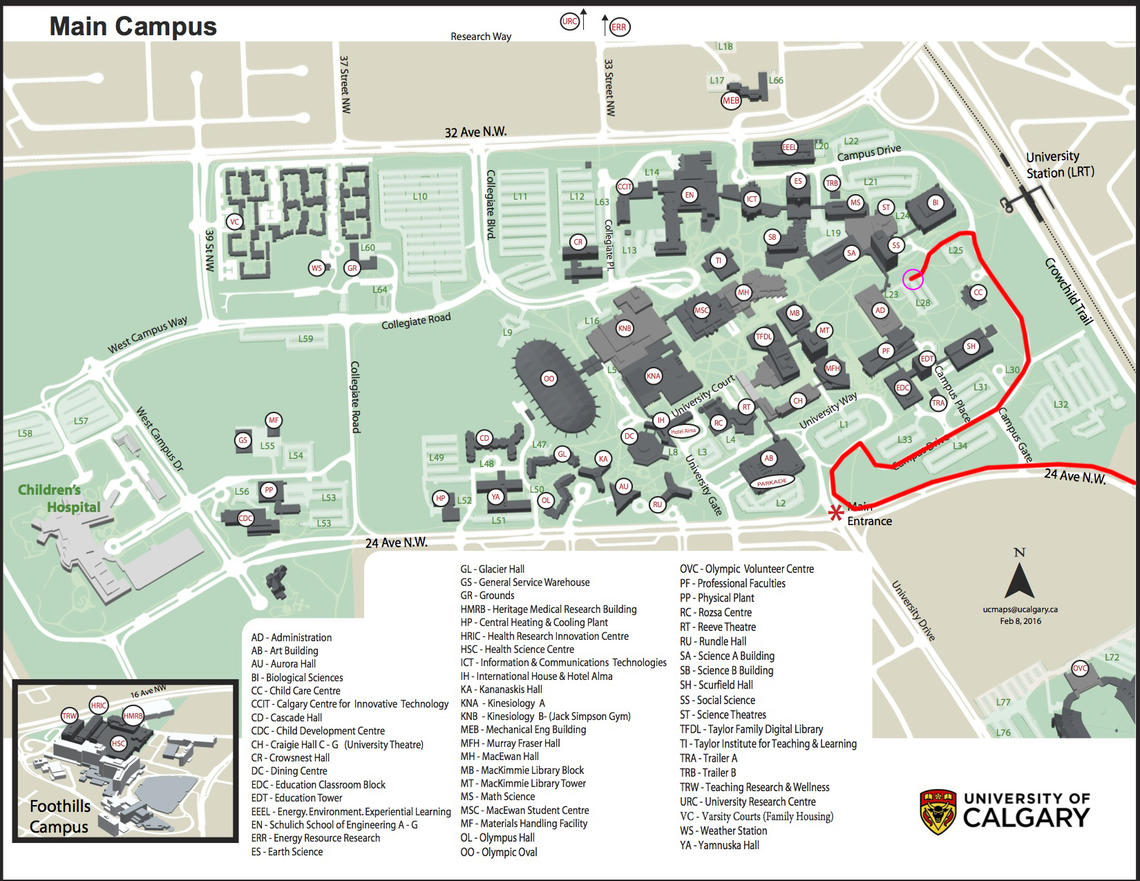U of C Map Map from South