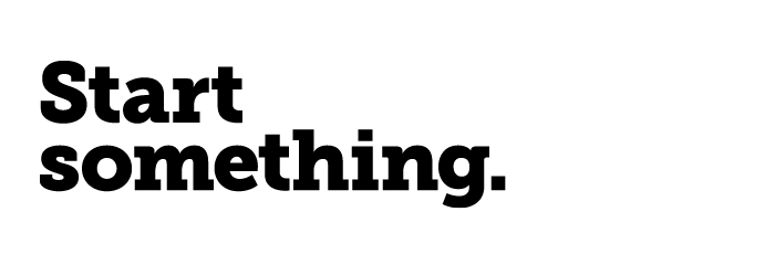 Black Start something wordmark on two lines