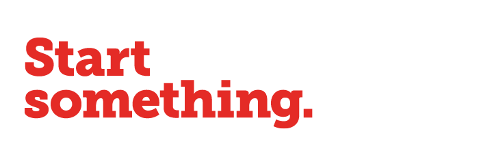 Red start something logo on two lines