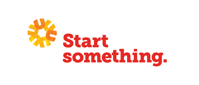 Example of a spark lockup with a two-line wordmark