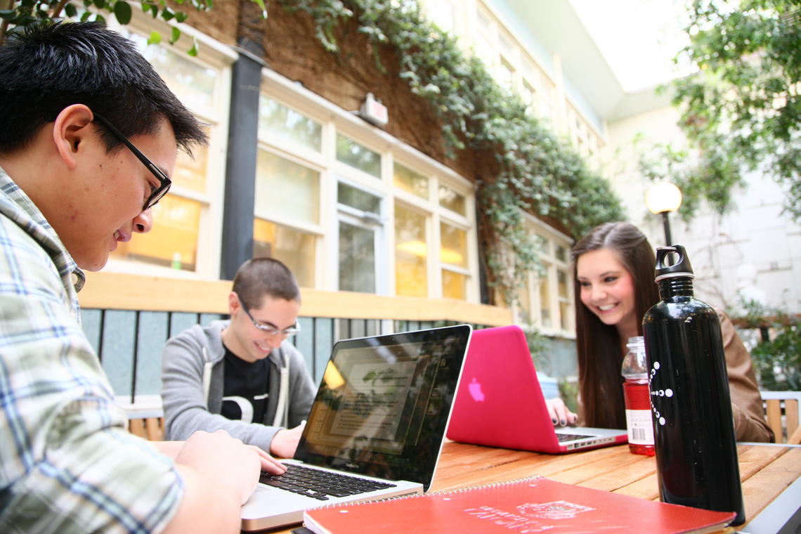 students studying