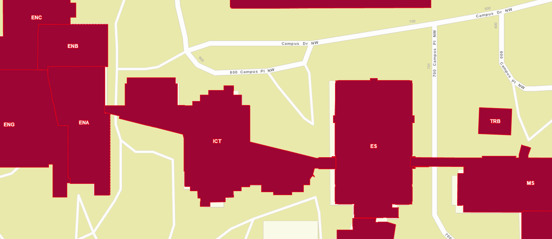 ICT is located between Engineering and Earth Science Building