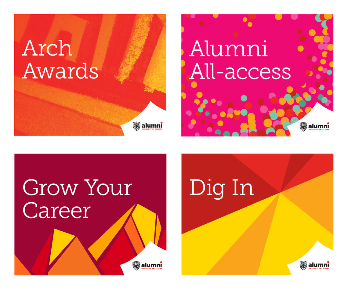 Examples of visual systems for Alumni signature programs