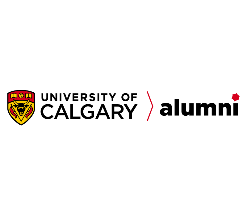 Alumni wordmark lock up with full UCalgary logo, horizontal orientation
