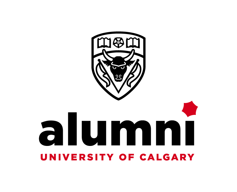 UCalgary Alumni Full Lockup Vertical Two Colour