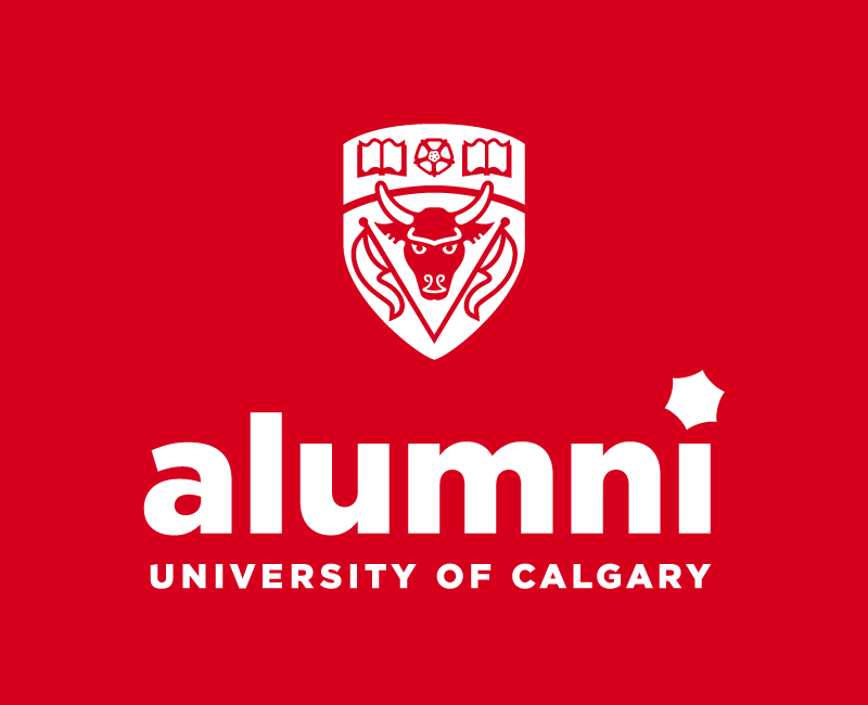 UCalgary Alumni Full Lockup Vertical Reverse