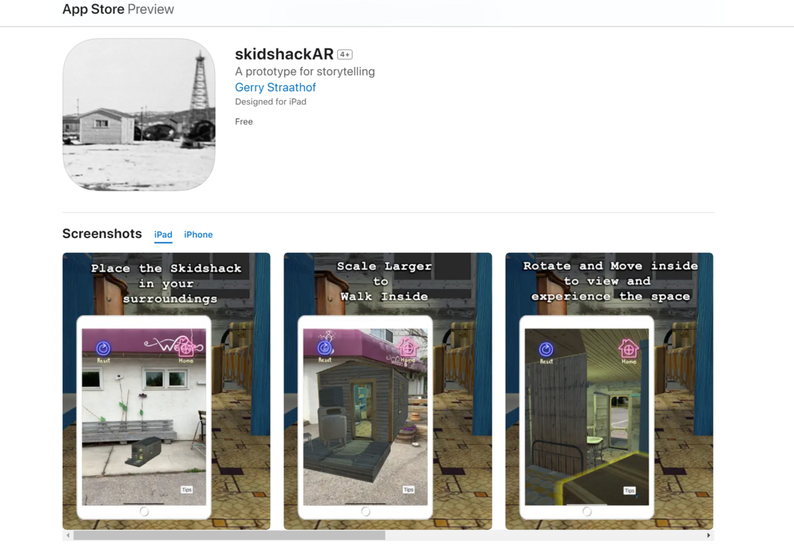 Screenshot of SkidShack AR download page on the Apple App Store.