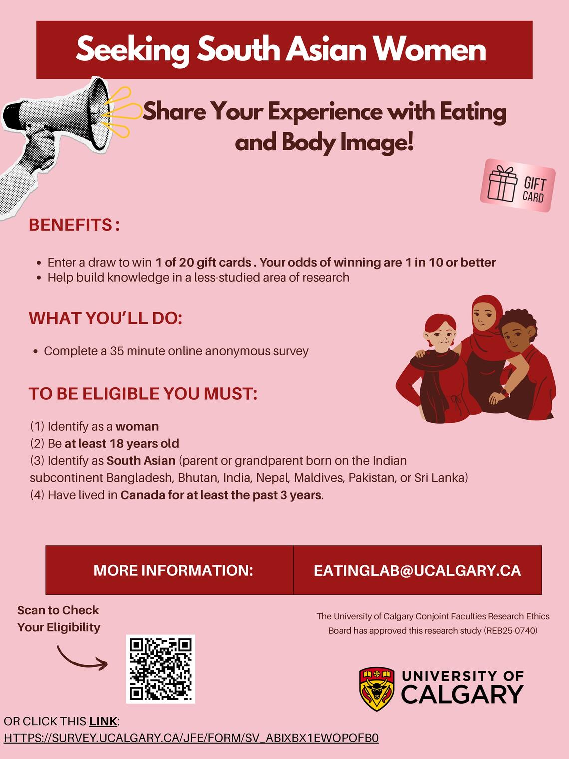 South Asian Canadian Women Recruitment Poster