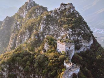 Image from on the Great Wall of China looking back over the mountainous pathway