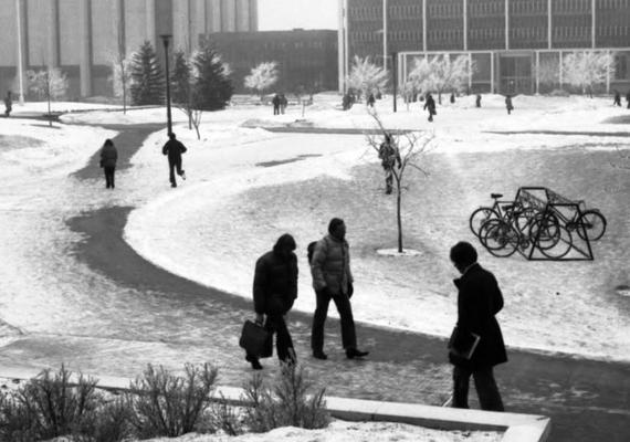 campus in winter