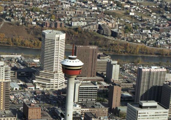 aerial photograph of downtown Calgary 