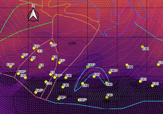 Radiation map of Fortress Mountain