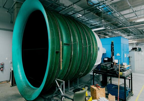 Blue wind tunnel