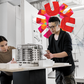Two students in a lab