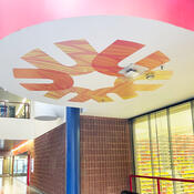 Gold Start something spark decorating the ceiling of an alcove