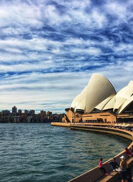 Looking down the harbour towards Sydney Opera House