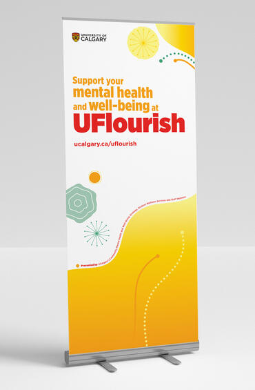 Pull-up banner with colourful graphics