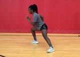 Athlete performing 4-D lunge exercise
