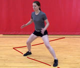 Athlete performing Forward Zig-zag Side Shuffle exercise