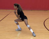 Athlete performing the 5 o'clock direction of the Clock lunge (Level 2) exercise