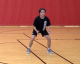 Athlete performing side shuffling exercise