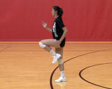 Athlete performing skipping forward and backward exercise