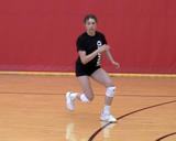 Athlete performing zig-zag running exercise