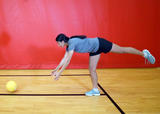 Single-leg balance with ball roll