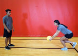 Single-leg balance with squat pass